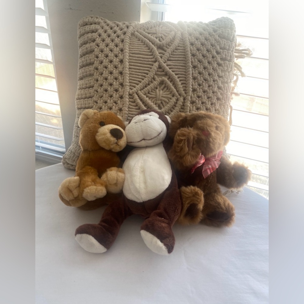 Cute Plush Stuffed Animal Bundle Monkey & Teddy Bears